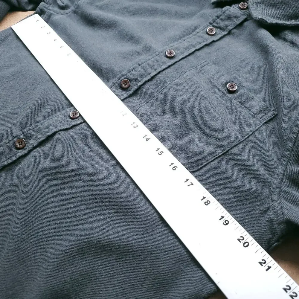 Katin Button Up Flannel Shirt Men S Dark Green‎ Gray Long Sleeve Outdoor